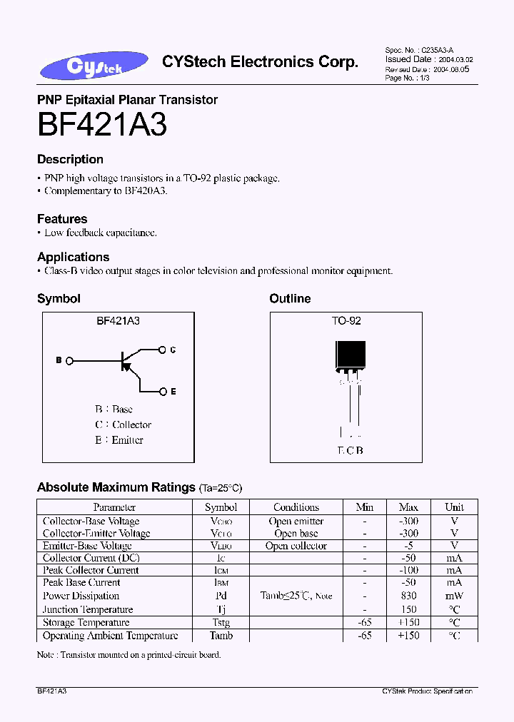 BF421A3_6085376.PDF Datasheet