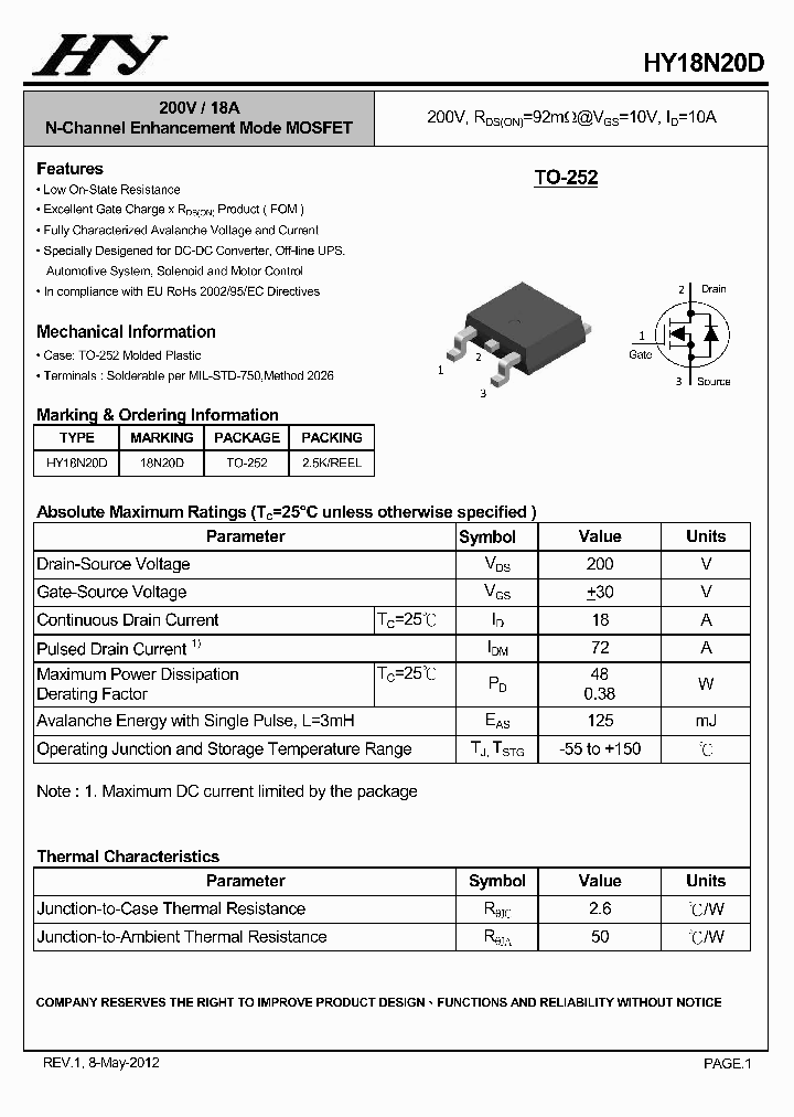 HY18N20D_6195319.PDF Datasheet