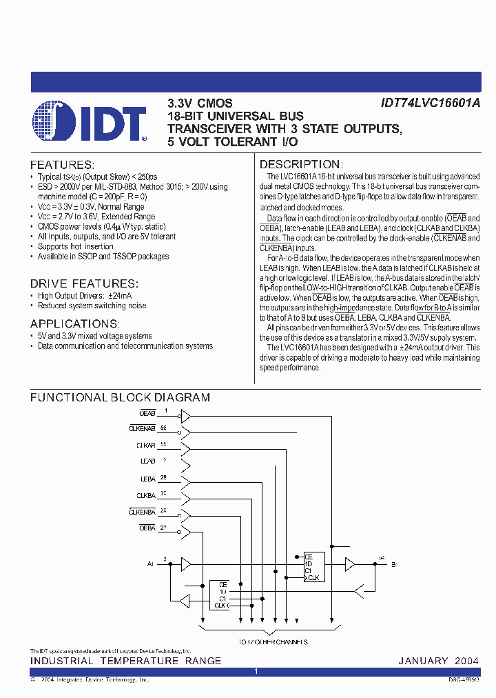 IDT74LVC16601A_6206427.PDF Datasheet