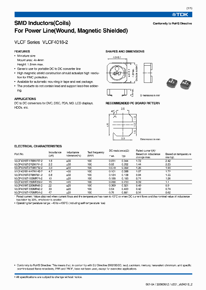 VLCF4018T-4R7N1R0-2_6247294.PDF Datasheet