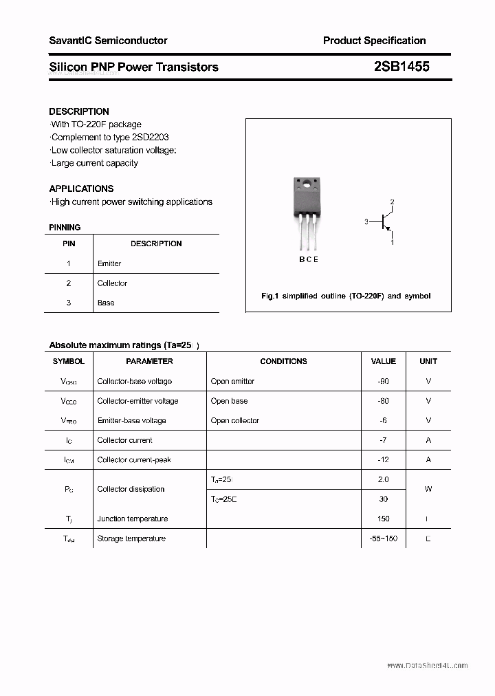 2SB1455_6287477.PDF Datasheet