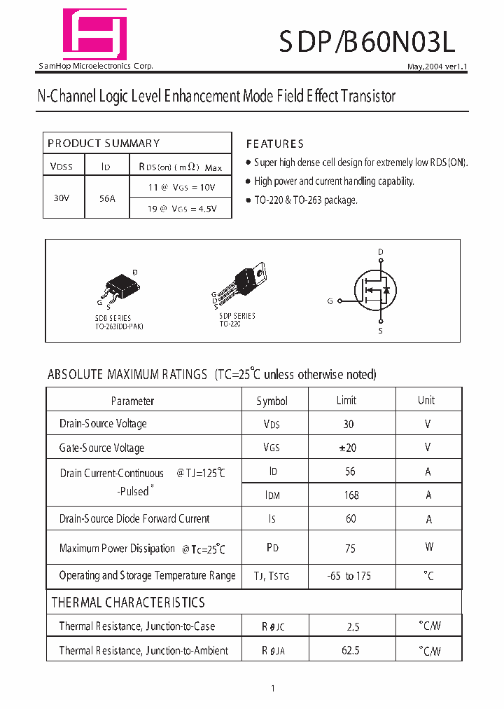 SDB60N03L_6287192.PDF Datasheet