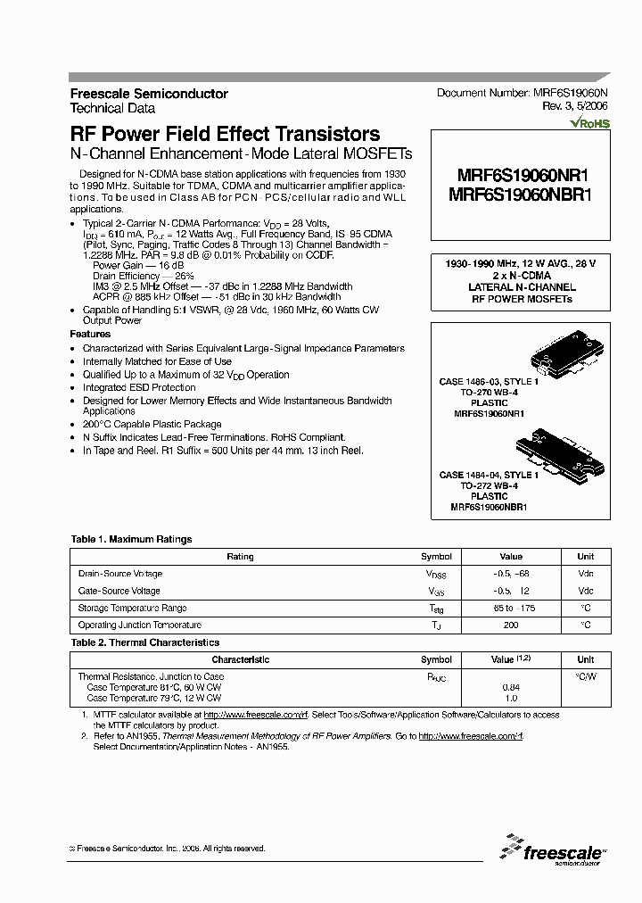 MRF6S19060NBR1_6280485.PDF Datasheet