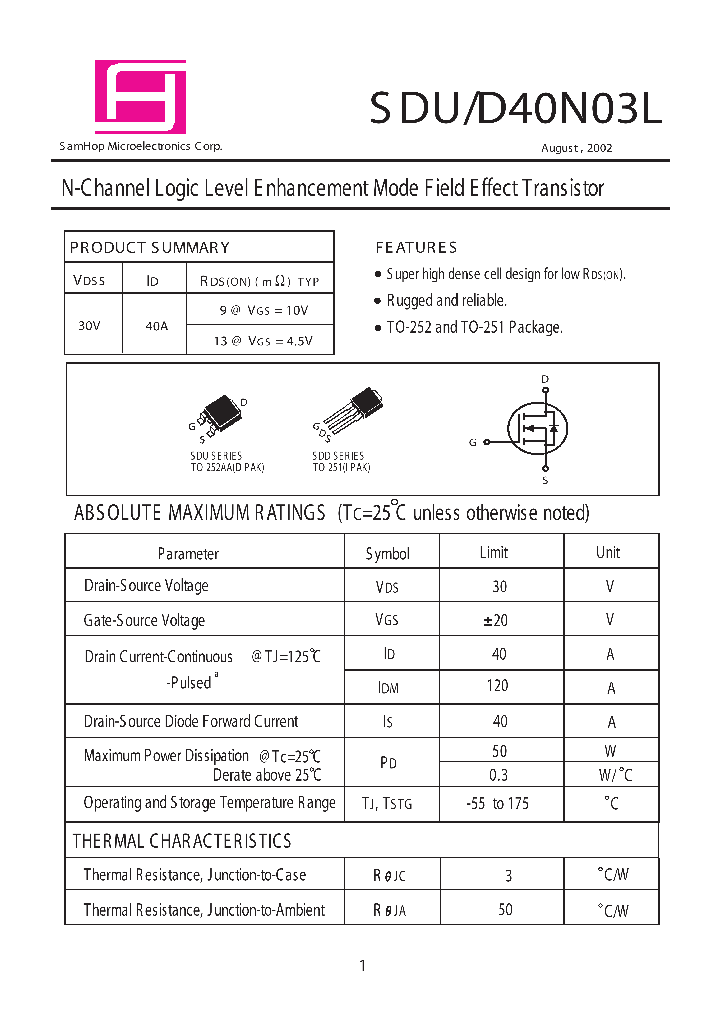 SDD40N03L_6287195.PDF Datasheet