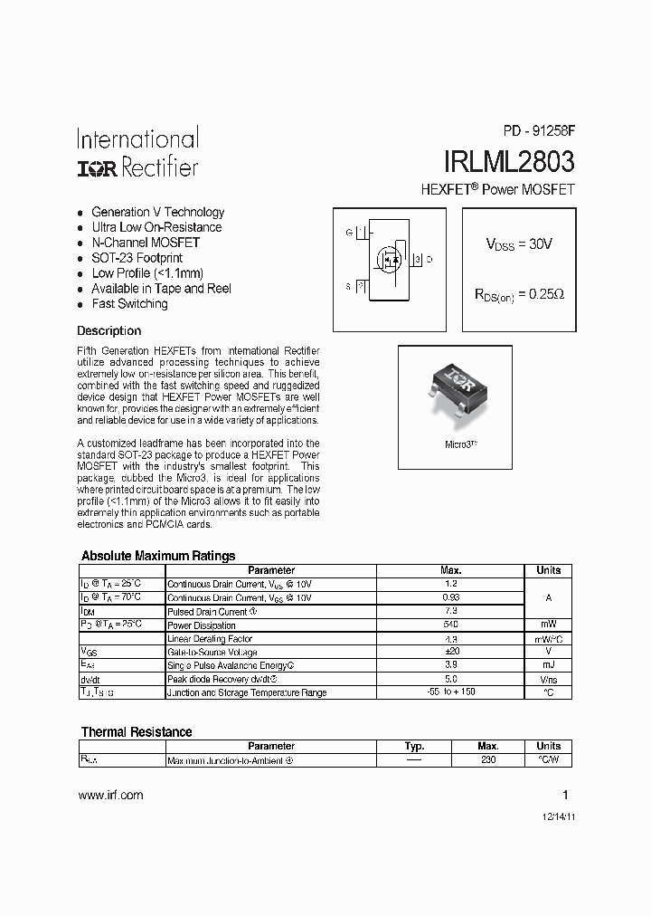 IRLML2803TRPBF_6324175.PDF Datasheet