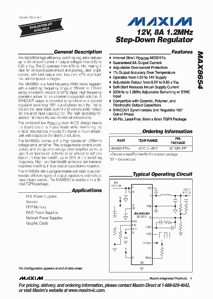 MAX8654ETX_6328958.PDF Datasheet