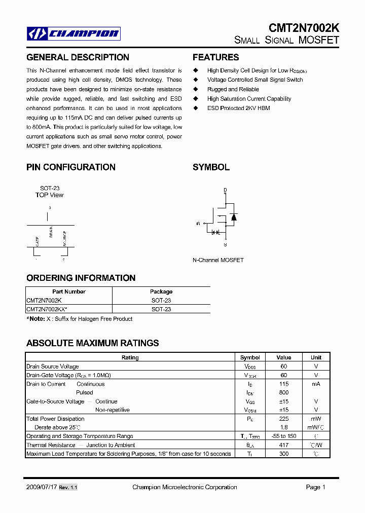 CMT2N7002K_6350393.PDF Datasheet