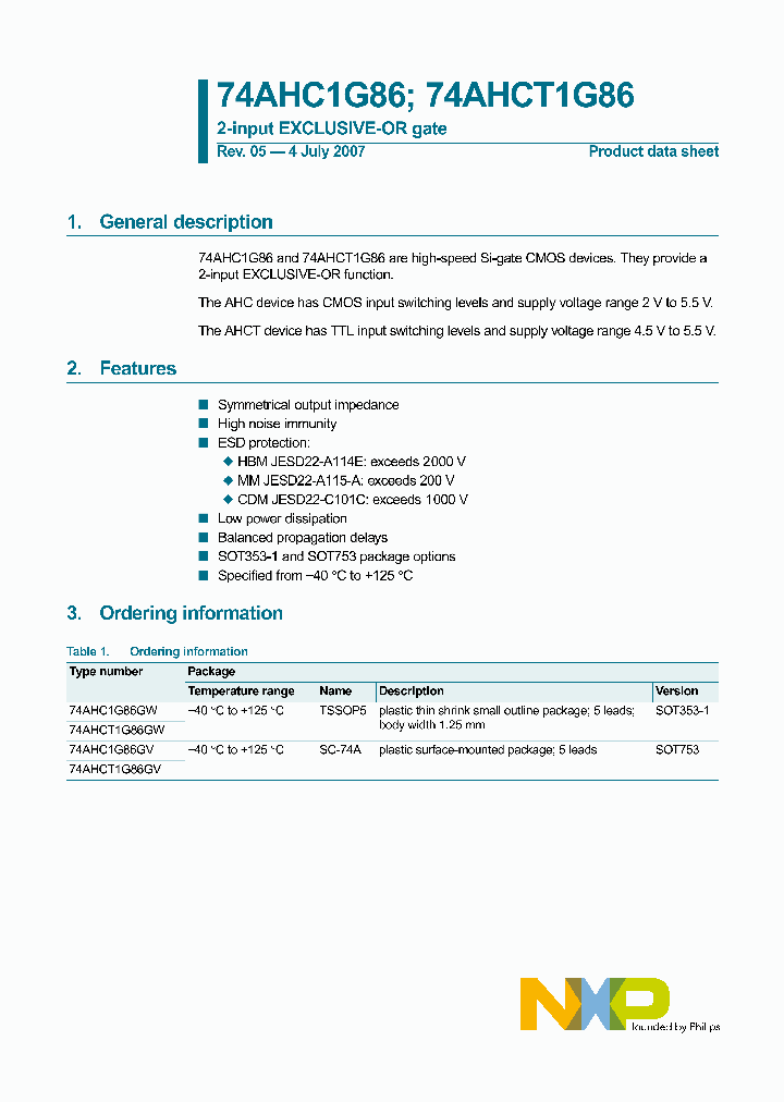 74AHCT1G86GV_6437134.PDF Datasheet