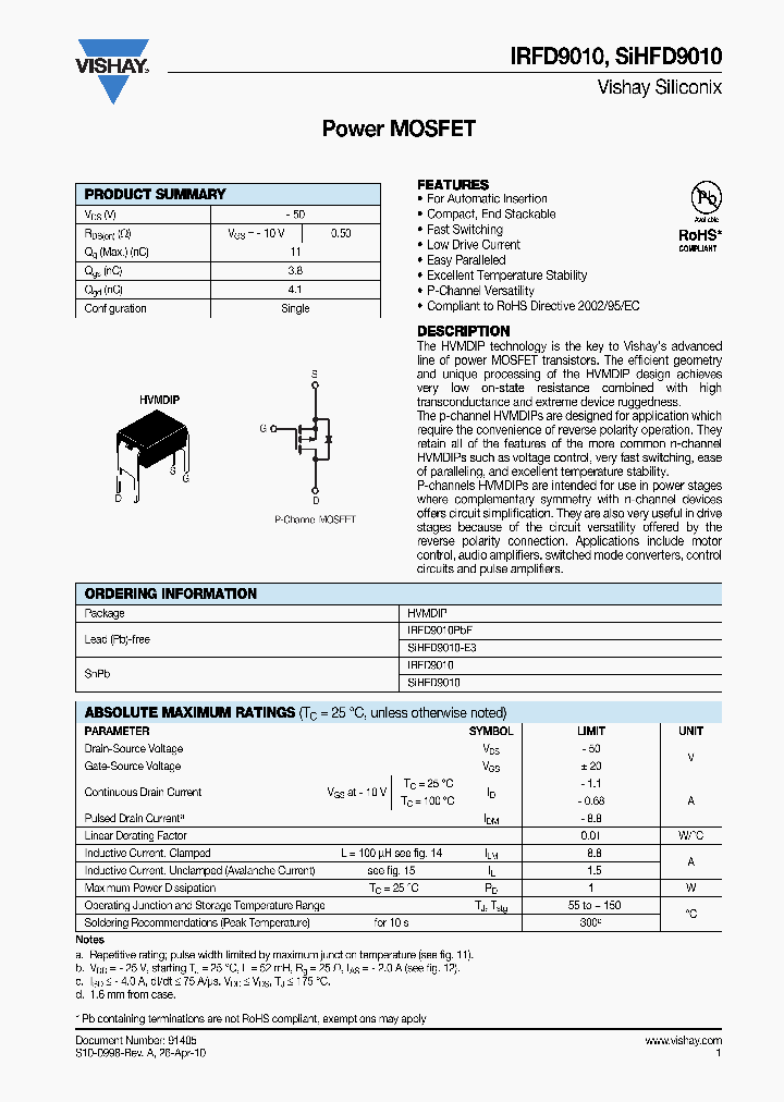 IRFD9010_6483443.PDF Datasheet