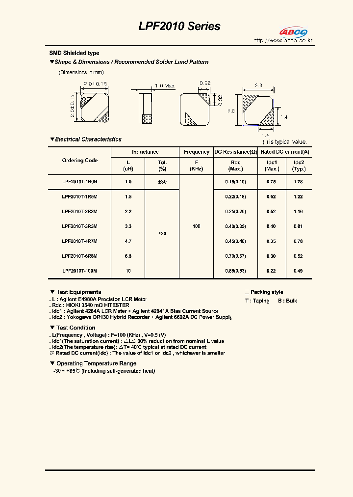 LPF2010T-3R3M_6496850.PDF Datasheet