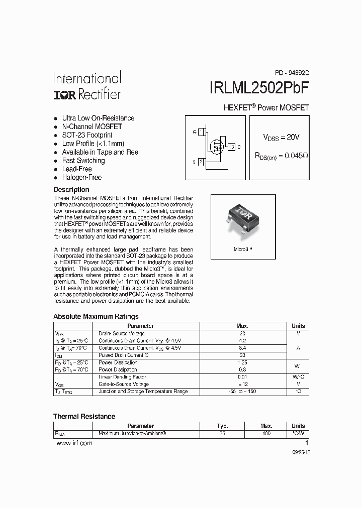 IRLML2502PBF12_6500791.PDF Datasheet