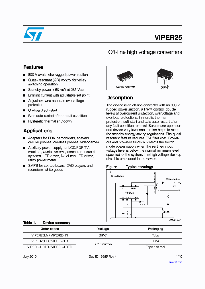 VIPER25LN_6502894.PDF Datasheet