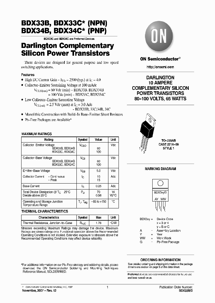 BDX34BG_6538685.PDF Datasheet