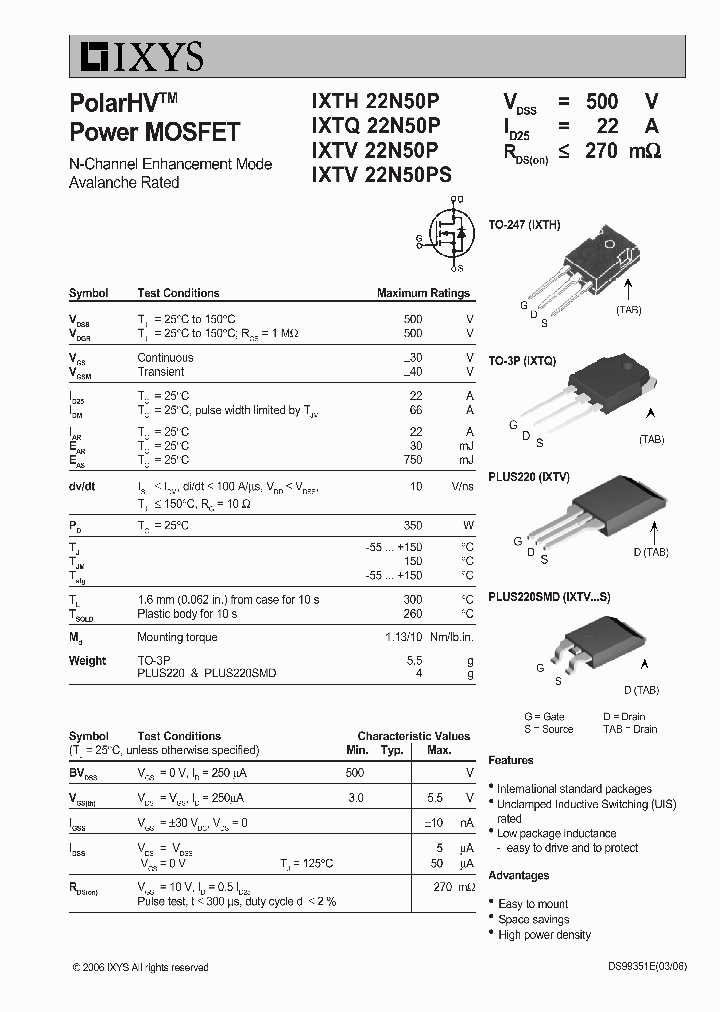 IXTQ22N50P_6545025.PDF Datasheet