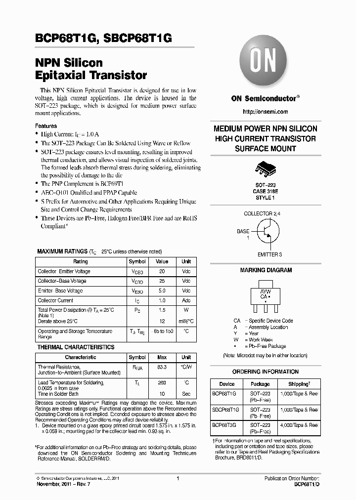 BCP68T1G_6549073.PDF Datasheet