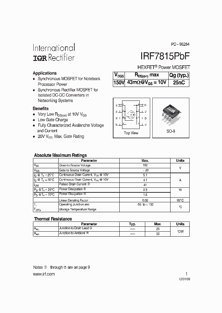 IRF7815PBF_6551360.PDF Datasheet