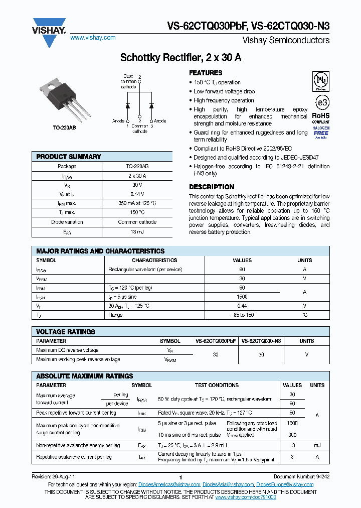 VS-62CTQ030PBF_6553446.PDF Datasheet