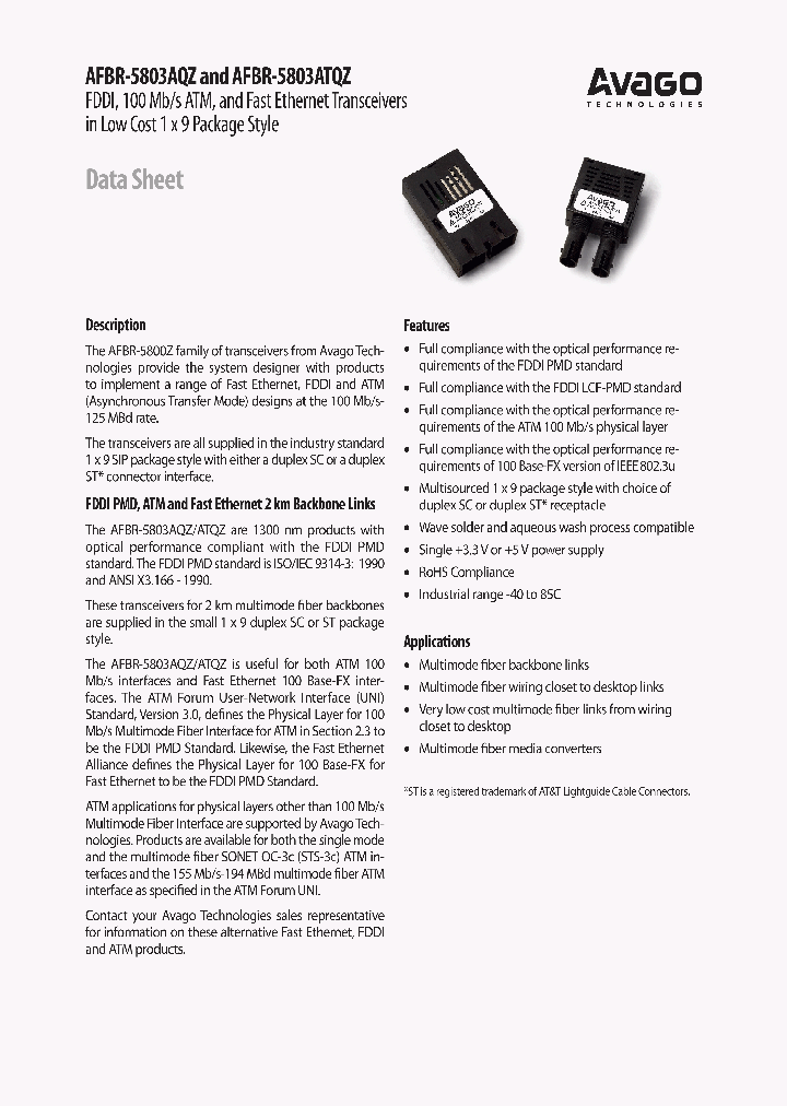 AFBR-5803ATQZ_6557689.PDF Datasheet