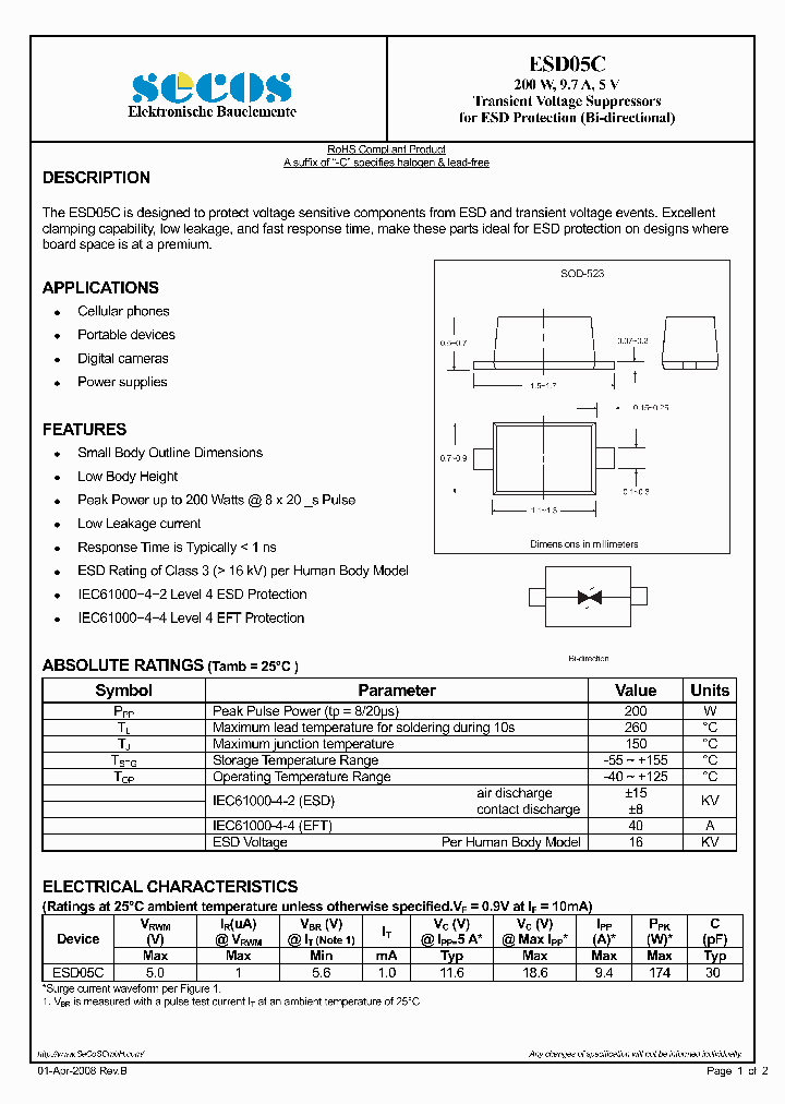 ESD05C_6564534.PDF Datasheet
