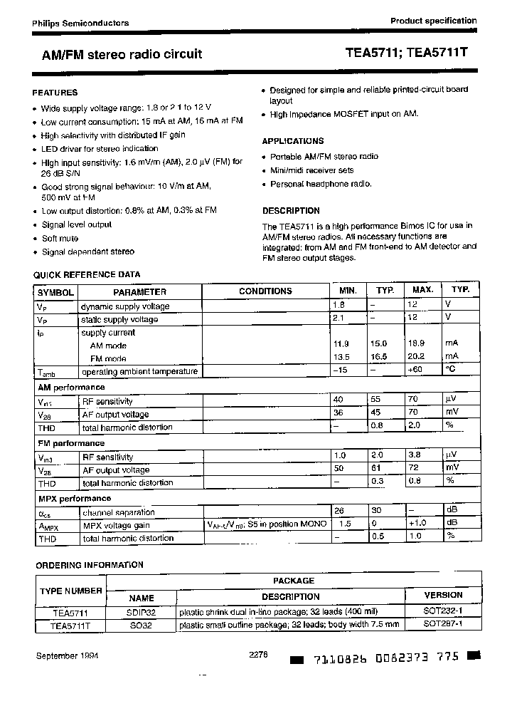 TEA5711N_6580342.PDF Datasheet