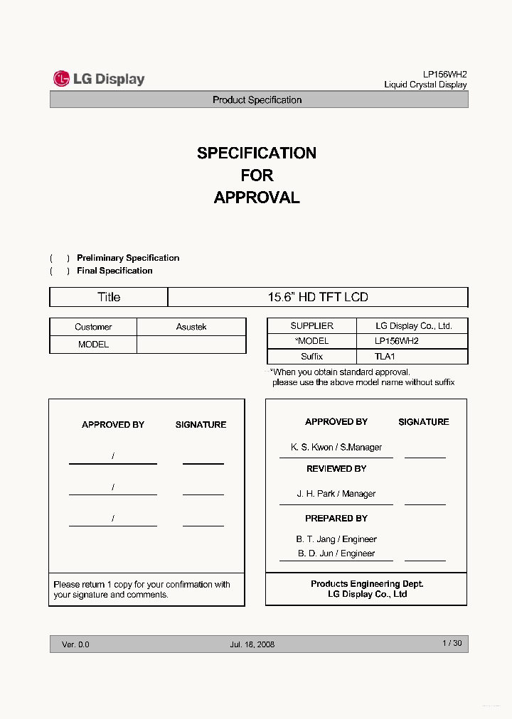 LP156WH2-TLA1_6581604.PDF Datasheet