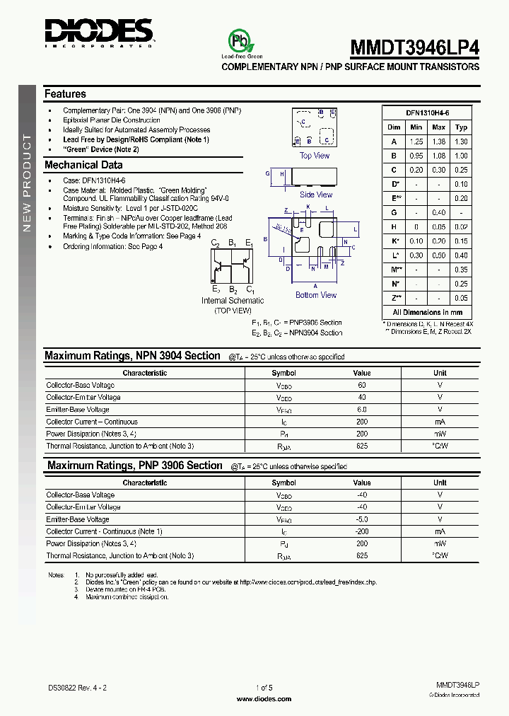 MMDT3946LP4_6587710.PDF Datasheet