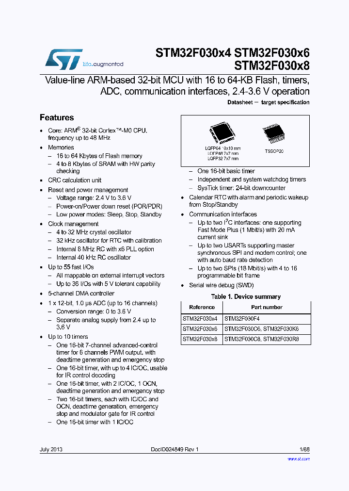 STM32F030X6_6597903.PDF Datasheet