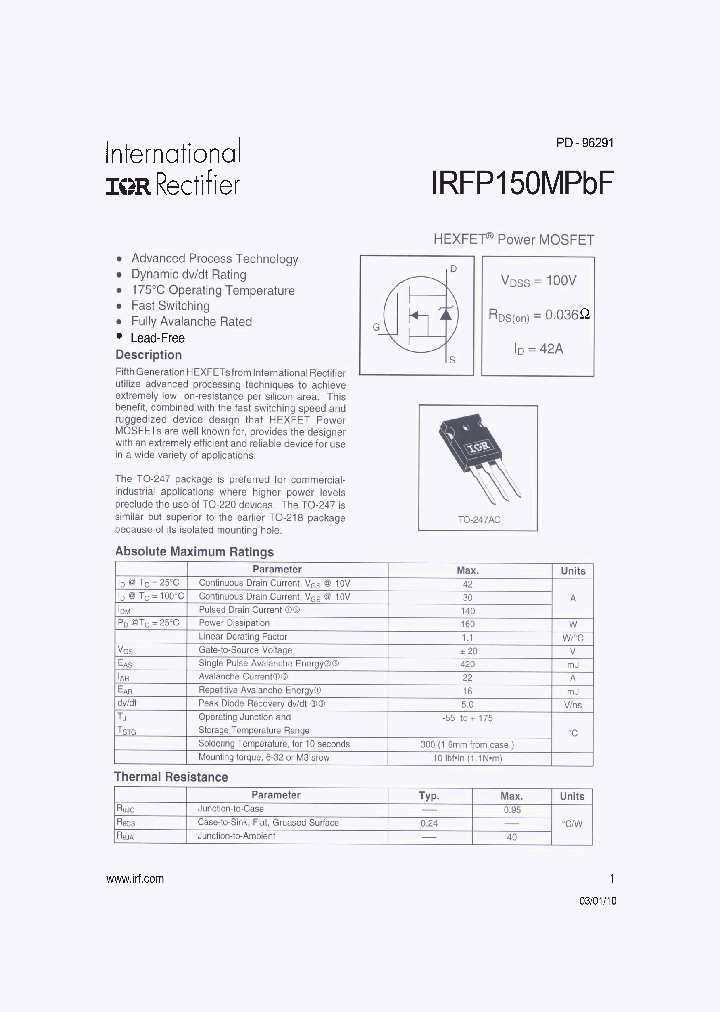 IRFP150MPBF_6600545.PDF Datasheet