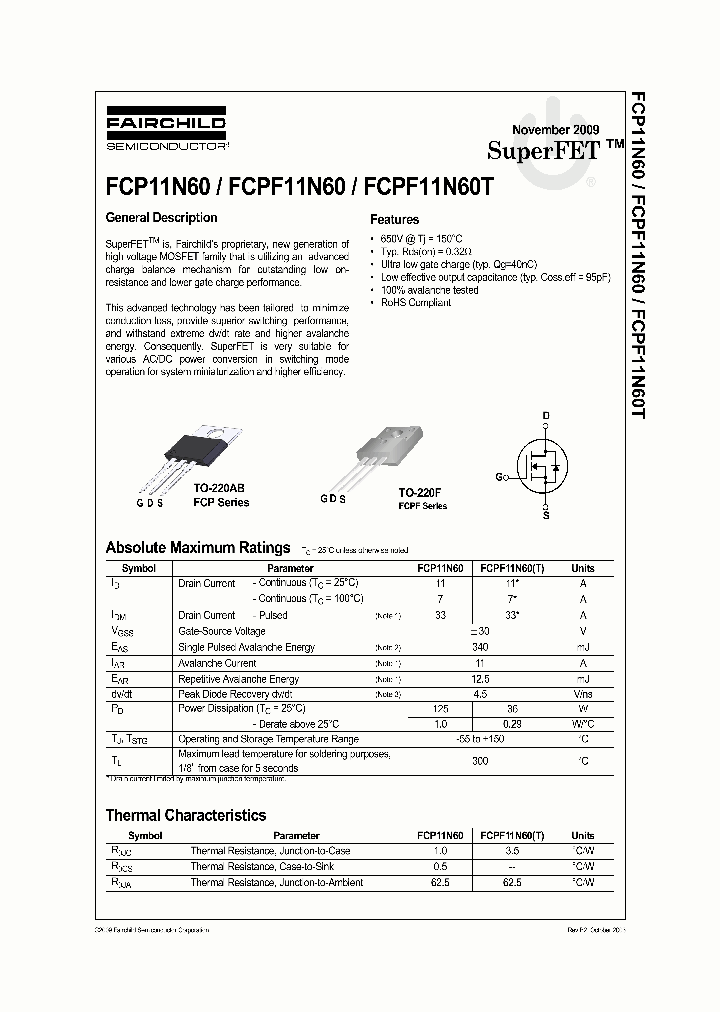 FCPF11N60T_6607836.PDF Datasheet