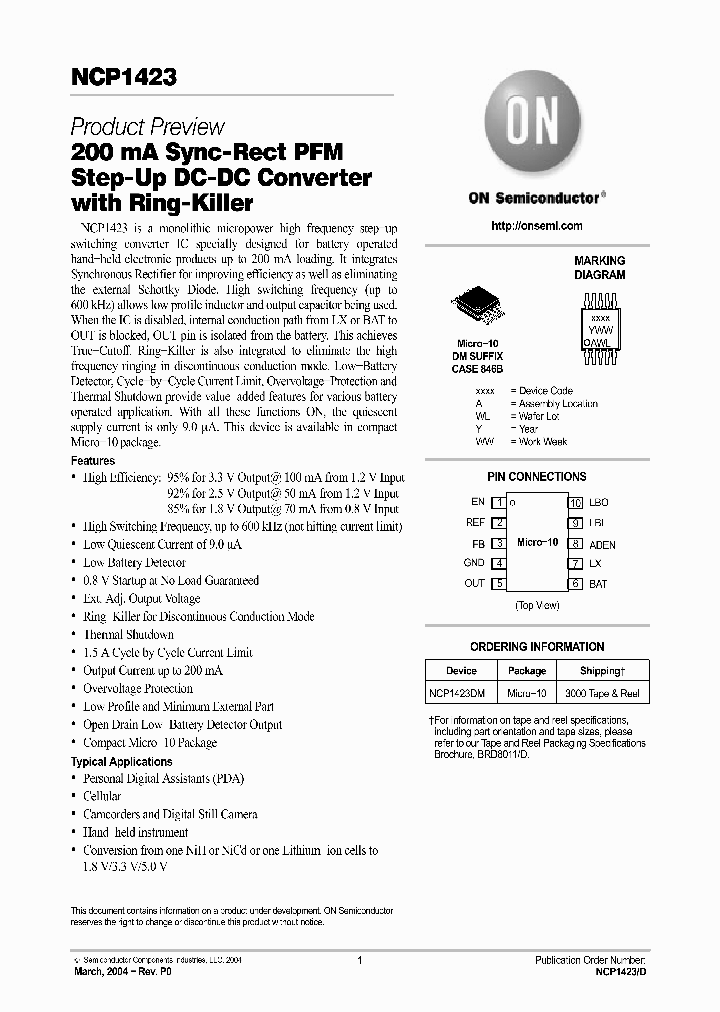 NCP1423DM_6647751.PDF Datasheet