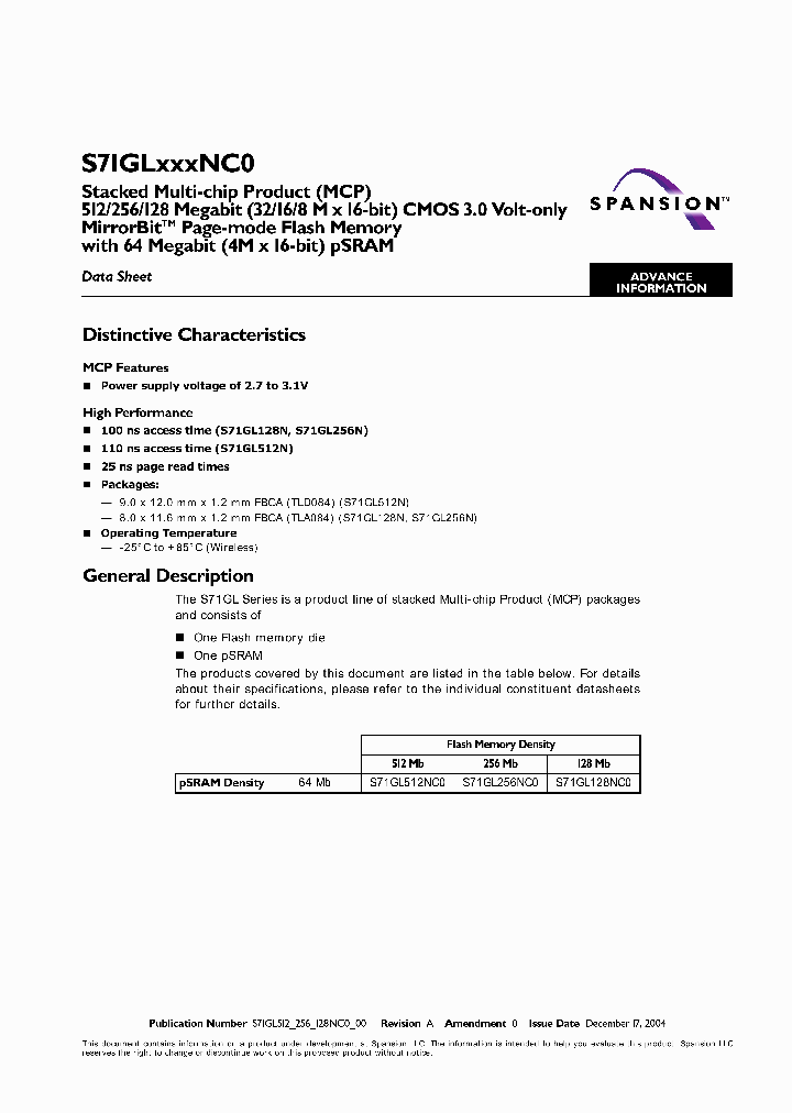SPANSIONINC-S71GLXXXNC0_6660511.PDF Datasheet