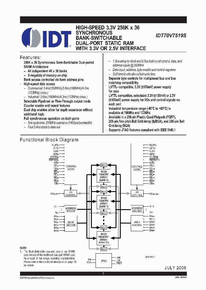 IDT70V7519S133DRG_6663359.PDF Datasheet