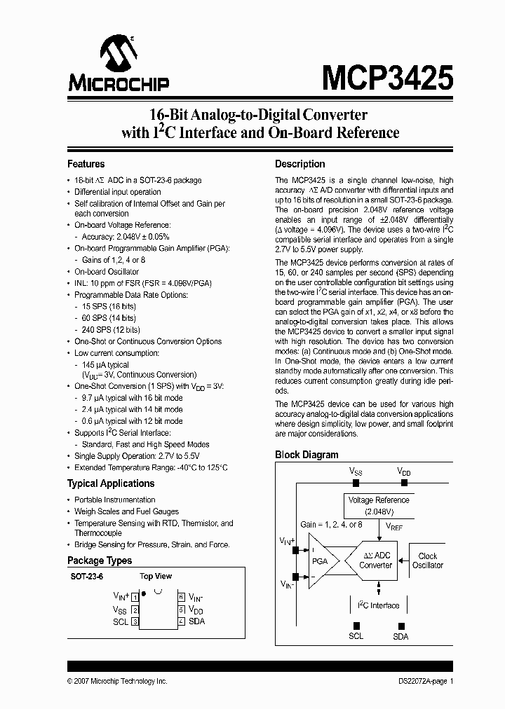 MCP3425A1TECH_6674883.PDF Datasheet