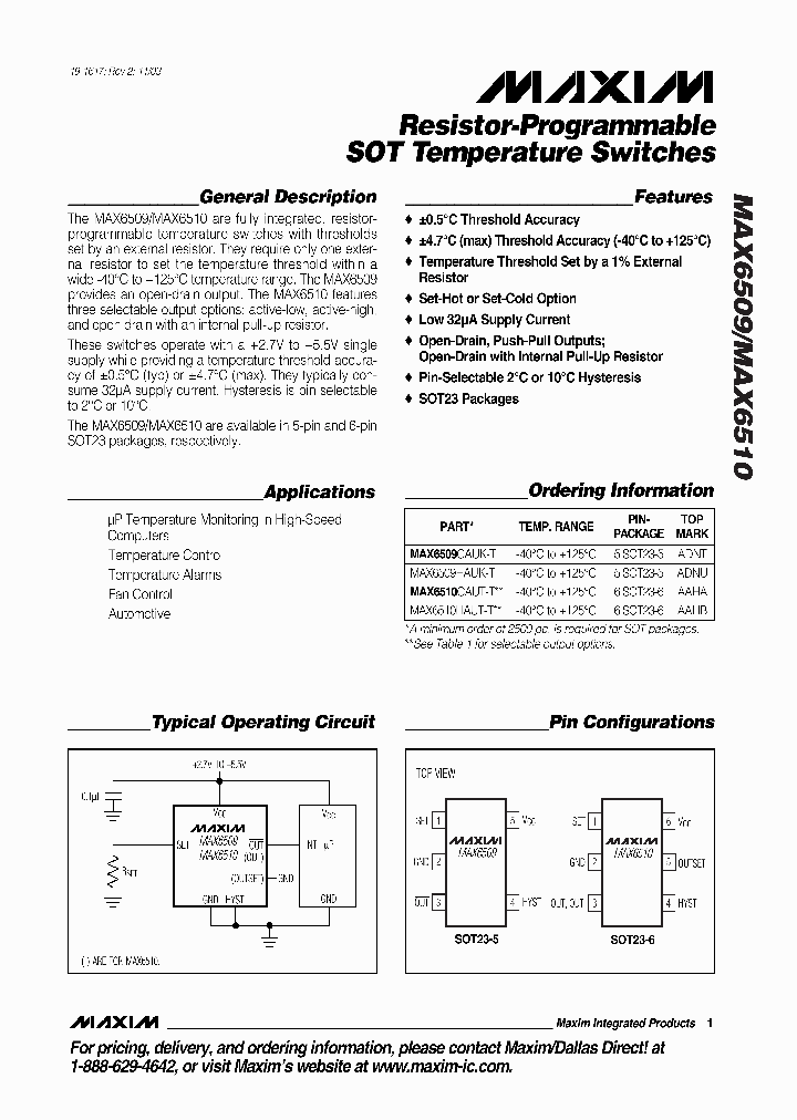 MAX6509HAUK_6688868.PDF Datasheet