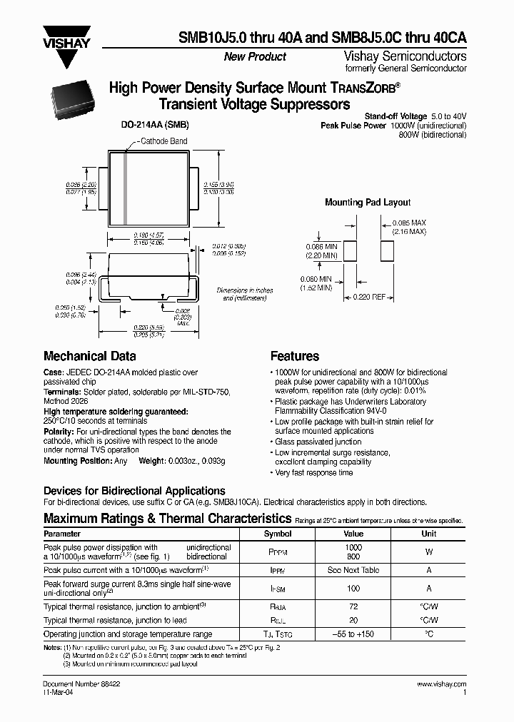 SMB10J60A-E3_6721605.PDF Datasheet