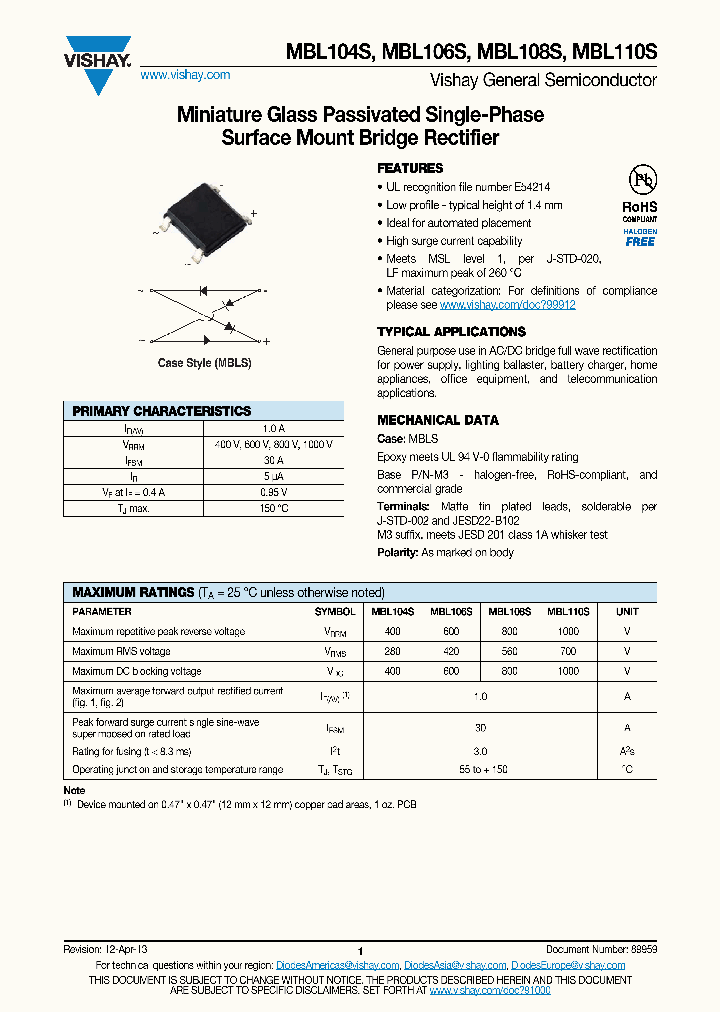 MBL108S_6935639.PDF Datasheet