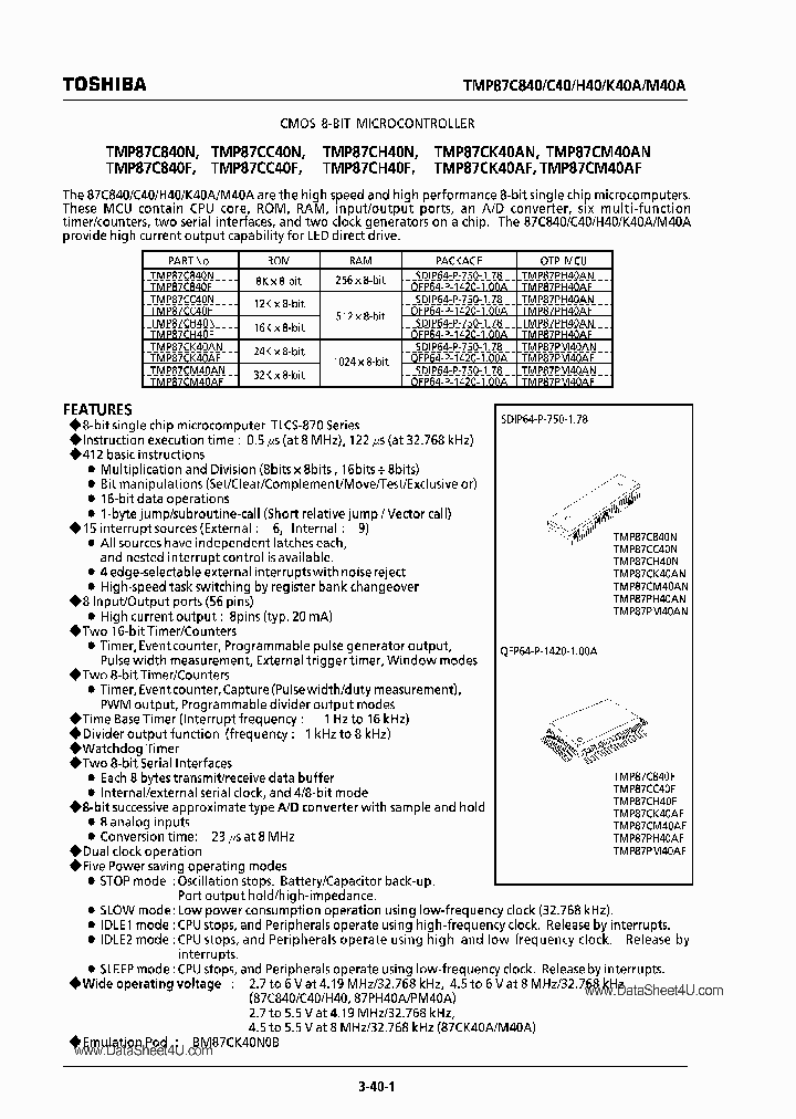 TMP87CM40_6944845.PDF Datasheet