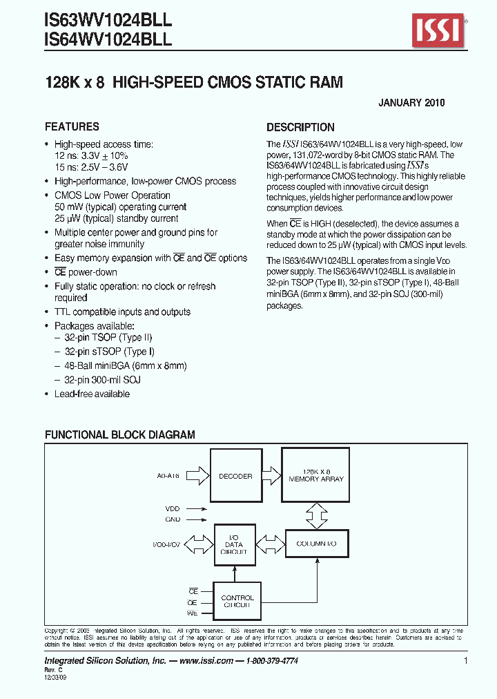 IS64WV1024BLL-12TLA3_6793696.PDF Datasheet