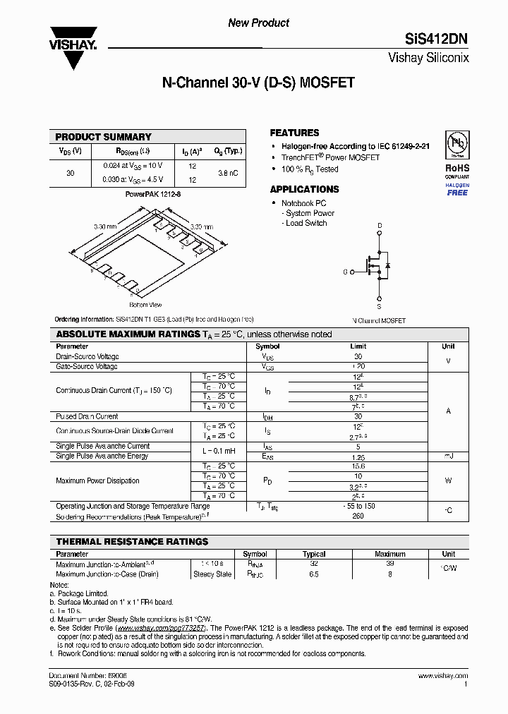 SIS412DN-T1-GE3_6945545.PDF Datasheet