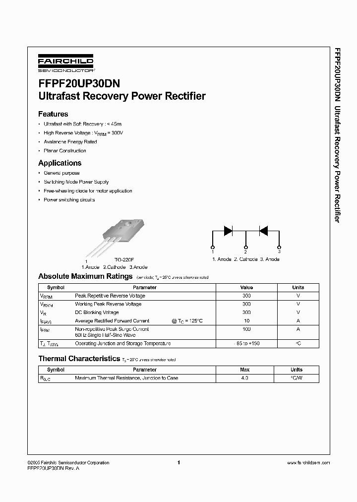 FFPF20UP30DNTU_6831467.PDF Datasheet
