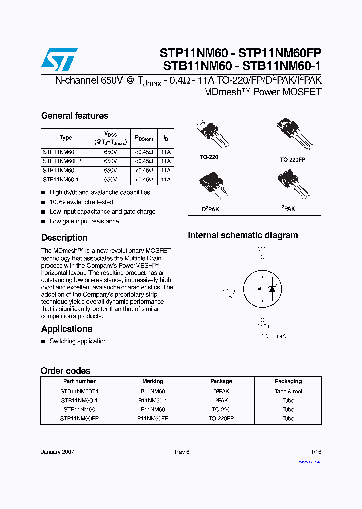 STB11NM60-1_6833608.PDF Datasheet