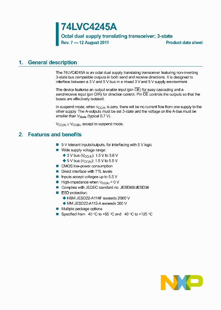 NXPSEMICONDUCTORSNV-74LVC4245APW_6833529.PDF Datasheet