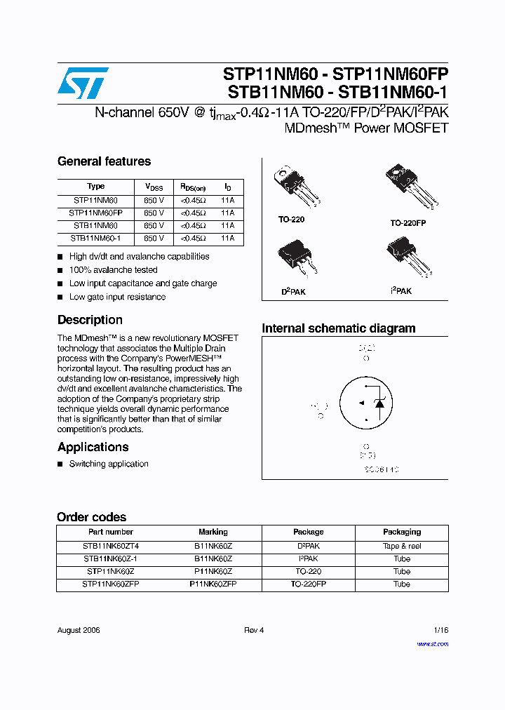 STB11NM60_6833607.PDF Datasheet