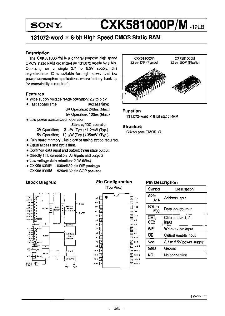 CXK581000P-12LB_6859399.PDF Datasheet
