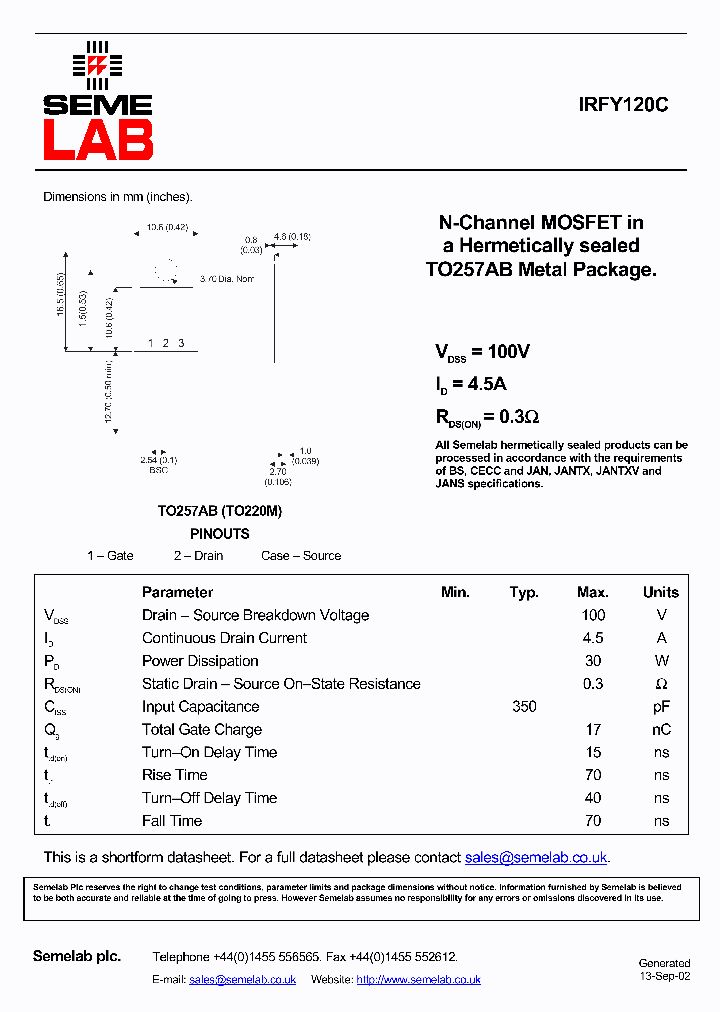 IRFY120CR1_6895241.PDF Datasheet