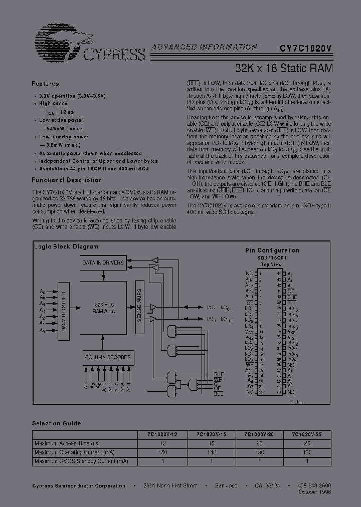 CY7C1020V-20V_6903176.PDF Datasheet