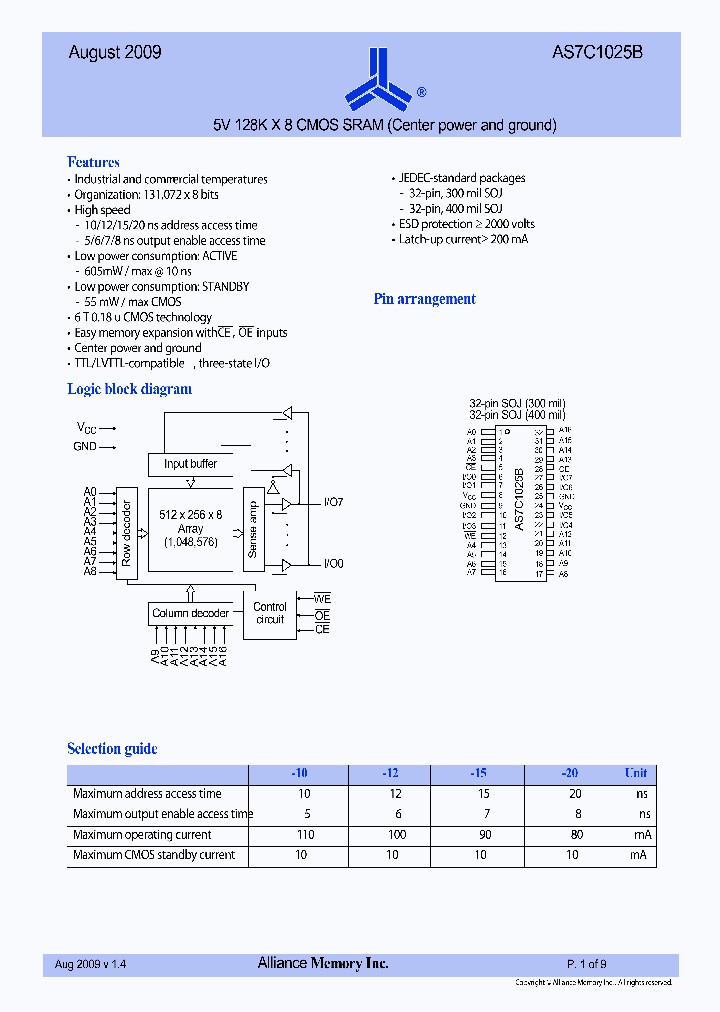 AS7C1025B-10TJI_6915345.PDF Datasheet