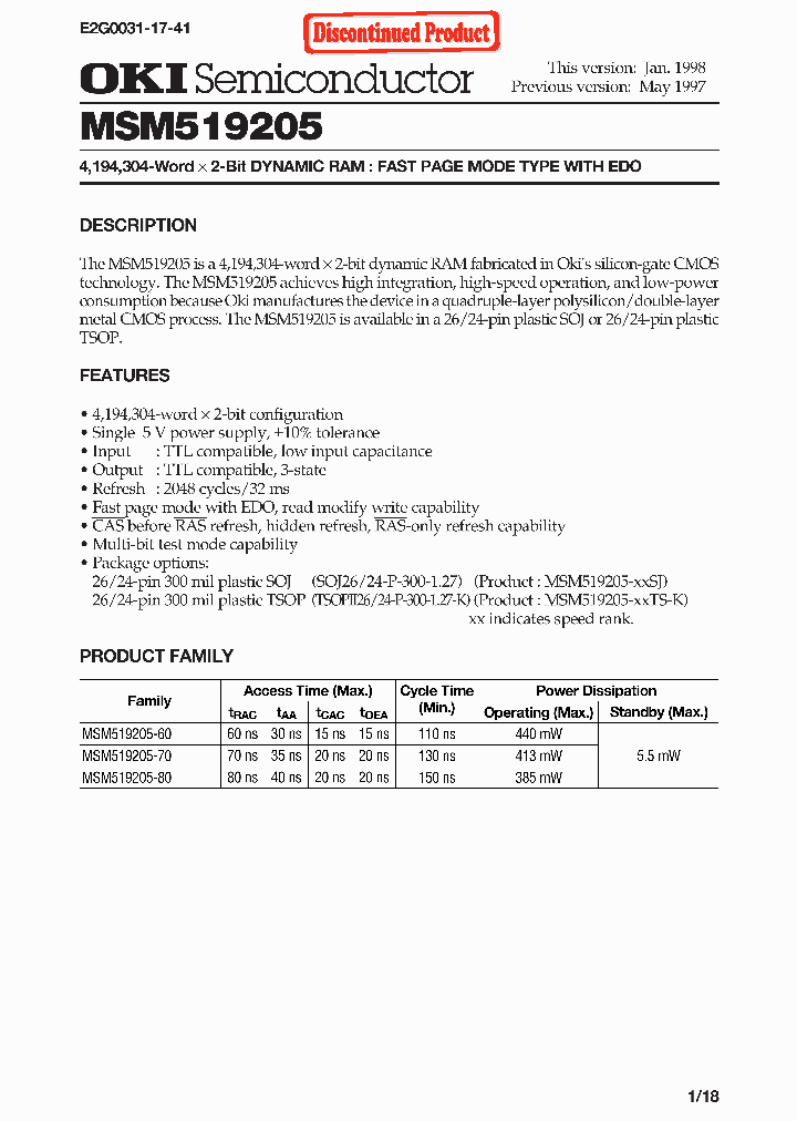 MSM519205-80TS-K_6929640.PDF Datasheet