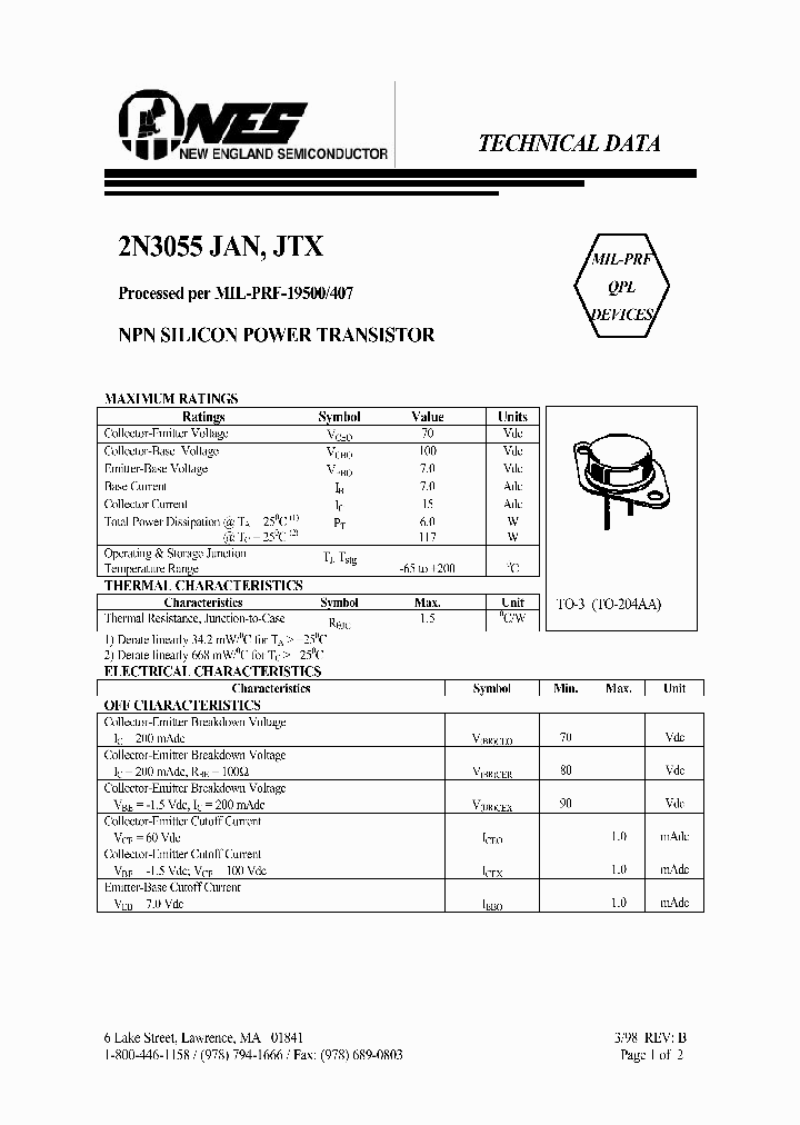 2N3055_6930012.PDF Datasheet