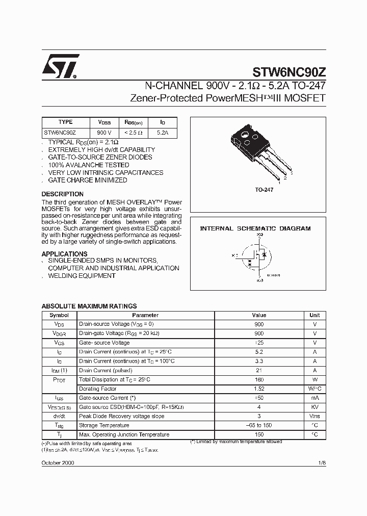 STW6NC90Z_6945311.PDF Datasheet